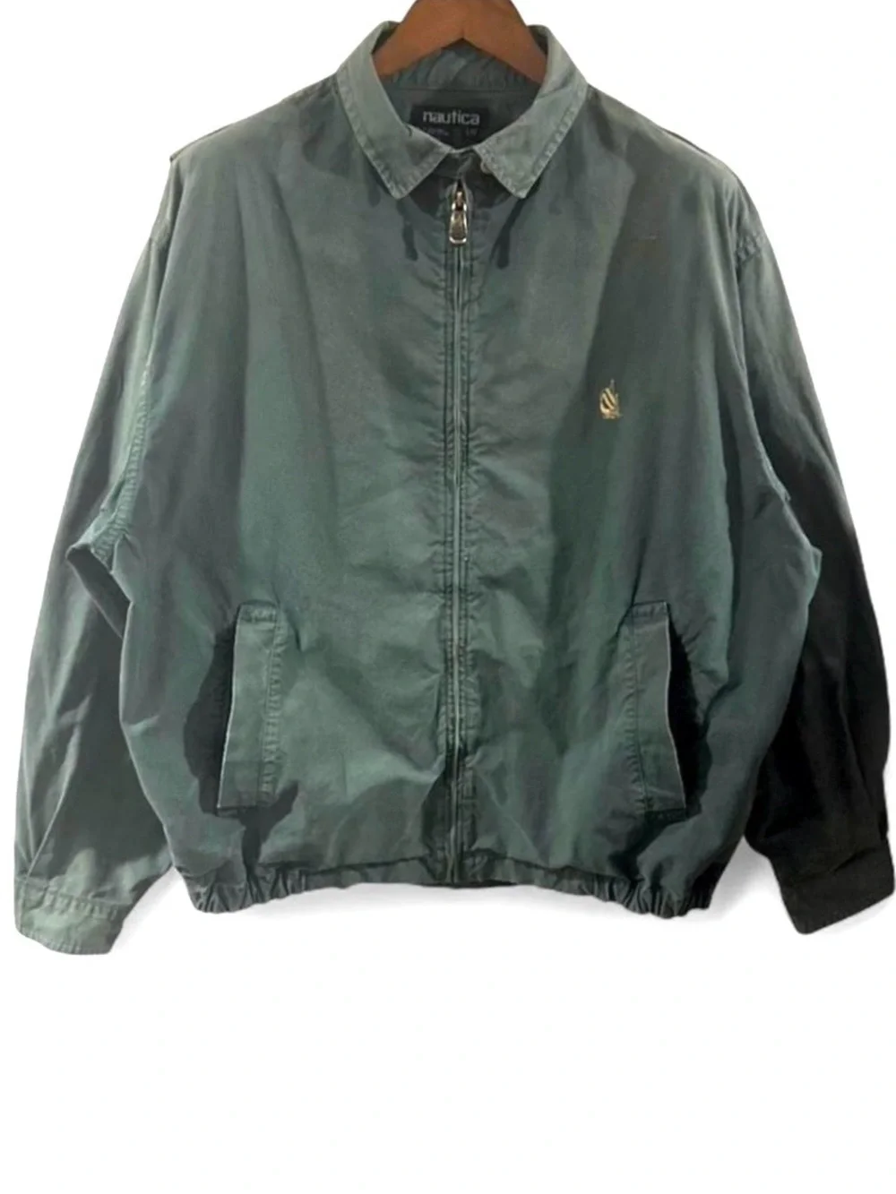 Vintage Nautica Green Men’s Bomber Jacket Size Large